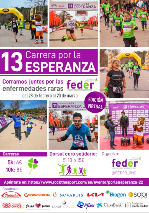 Cartel de la XIII Carrera por la esperanza.