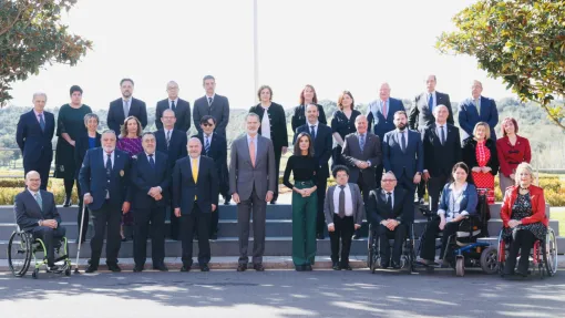 Fotografía de familia tras la audiencia (© Casa de S.M. el Rey).